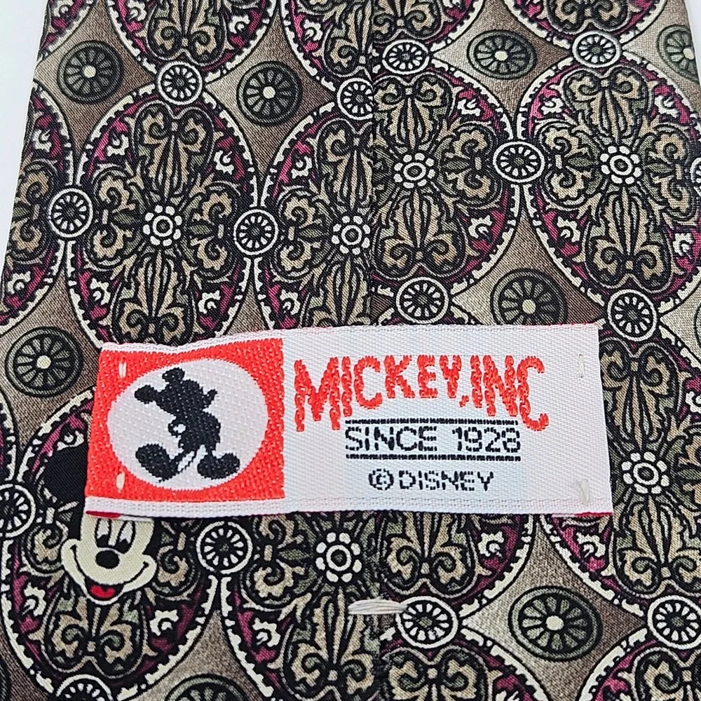 Vintage Disney Mickey Mouse Tie Multicolor Geometric‎ Medallion